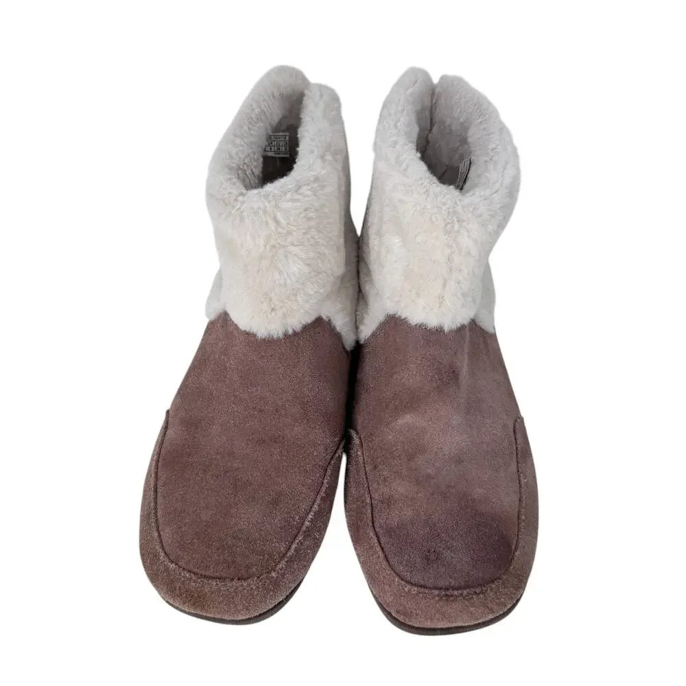 Vionic‎ Divine Maizie Supportive Slipper Boot Womens US 8 Brown Rubber Sole